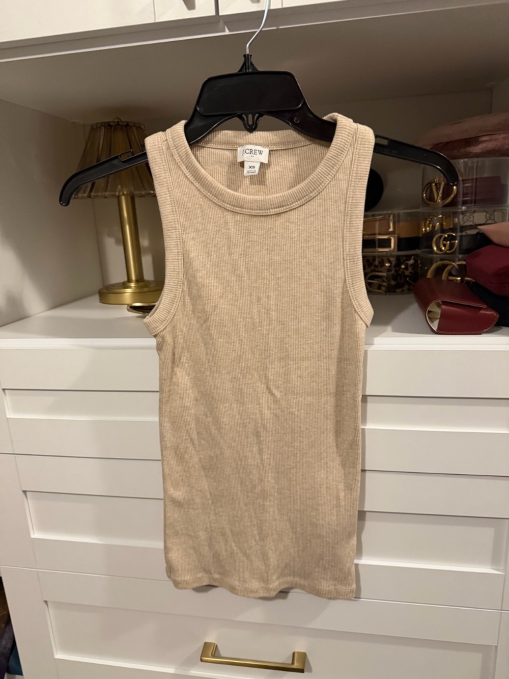 J. Crew Factory Beige Ribbed Sleeveless Tank